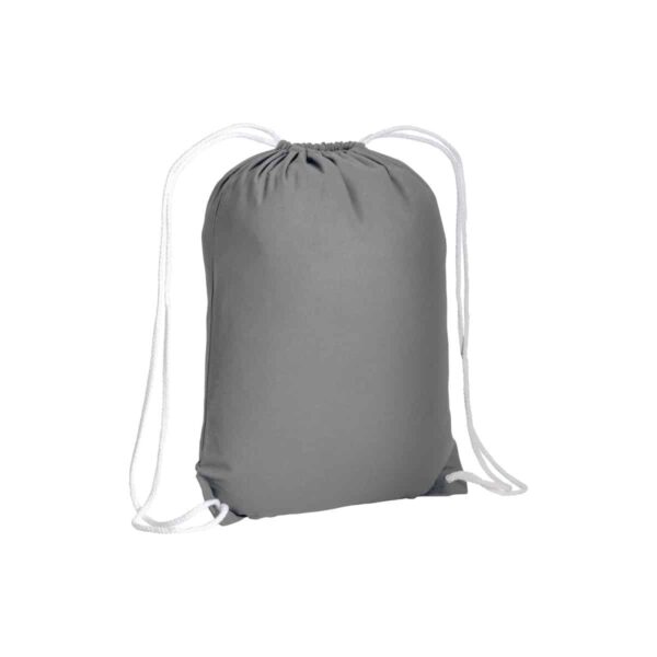 Zainetto in cotone 135 g/m2 con chiusura a strozzo - Grigio