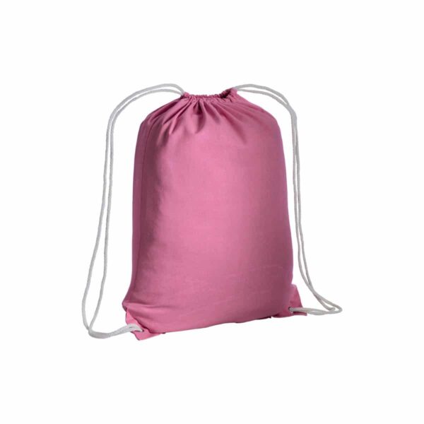Zainetto in cotone 135 g/m2 con chiusura a strozzo - Rosa