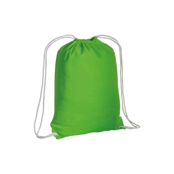 Zainetto in cotone 135 g/m2 con chiusura a strozzo - Verde mela