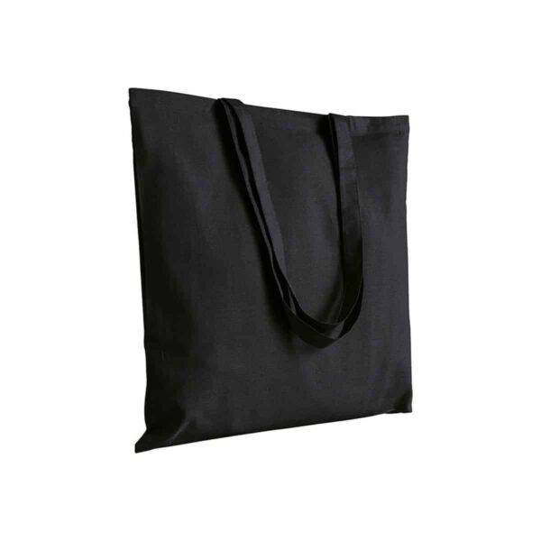 Shopper in cotone, manici lunghi - Nero