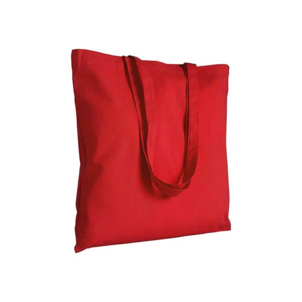 Shopper in cotone, manici lunghi - Rosso