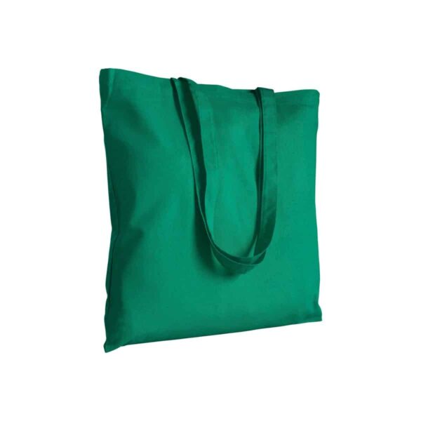 Shopper in cotone, manici lunghi - Verde