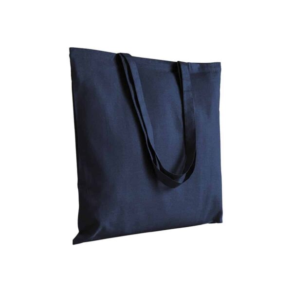 Shopper in cotone, manici lunghi - Blu