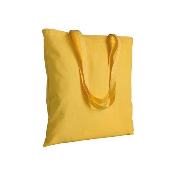 Shopper in cotone, manici lunghi - Giallo