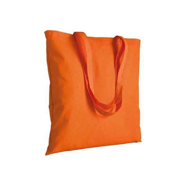 Shopper in cotone, manici lunghi - Arancione