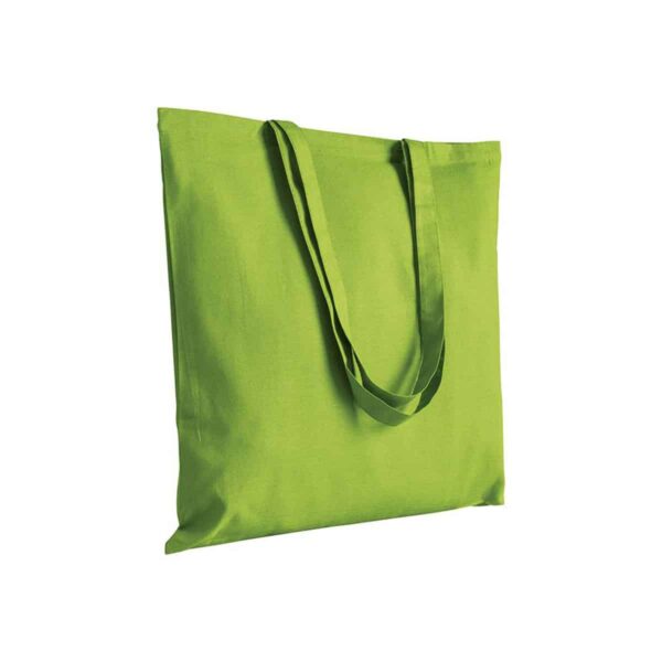 Shopper in cotone, manici lunghi - Verde mela