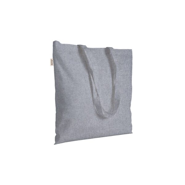 Shopper in cotone/poliestere riciclato 180 g/m2, manici lunghi - Grigio