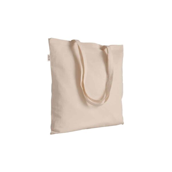 Shopper in cotone/poliestere riciclato 180 g/m2, manici lunghi - Naturale