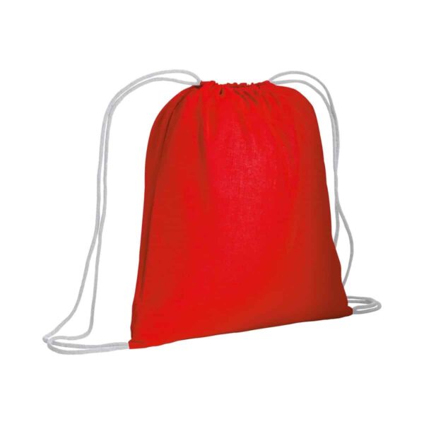 Zainetto in cotone da 120 g/m2, con chiusura a strozzo. È certificato OEKO-TEX®. - Rosso