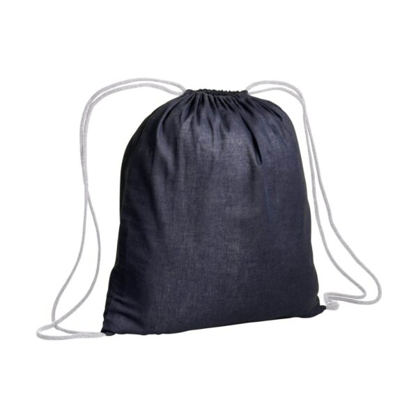 Zainetto in cotone da 120 g/m2, con chiusura a strozzo. È certificato OEKO-TEX®. - Blu