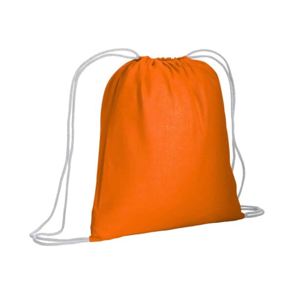 Zainetto in cotone da 120 g/m2, con chiusura a strozzo. È certificato OEKO-TEX®. - Arancione