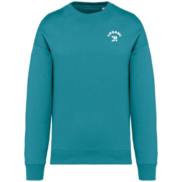 Felpa unisex girocollo in cotone biologico e poliestere riciclato