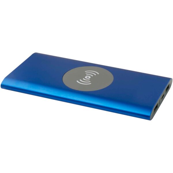 Power bank wireless da 8000 mAh Type C in alluminio riciclato Juice - Blu royal