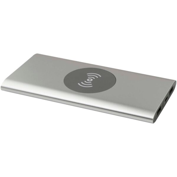 Power bank wireless da 8000 mAh Type C in alluminio riciclato Juice - Argento