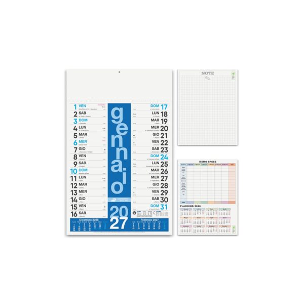 Calendario multicolore 12 mesi olandese