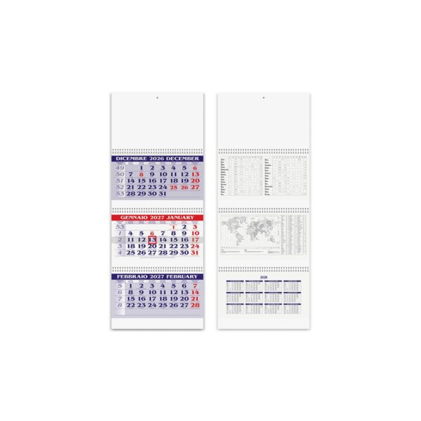 Calendario trittico tre spirali