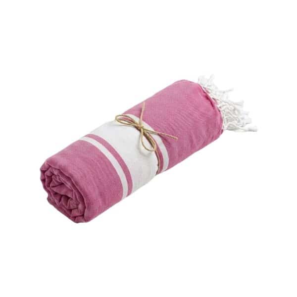 Telo mare in cotone riciclato da 150 g/m2 certificato GRS - Rosa