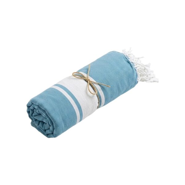 Telo mare in cotone riciclato da 150 g/m2 certificato GRS - Celeste