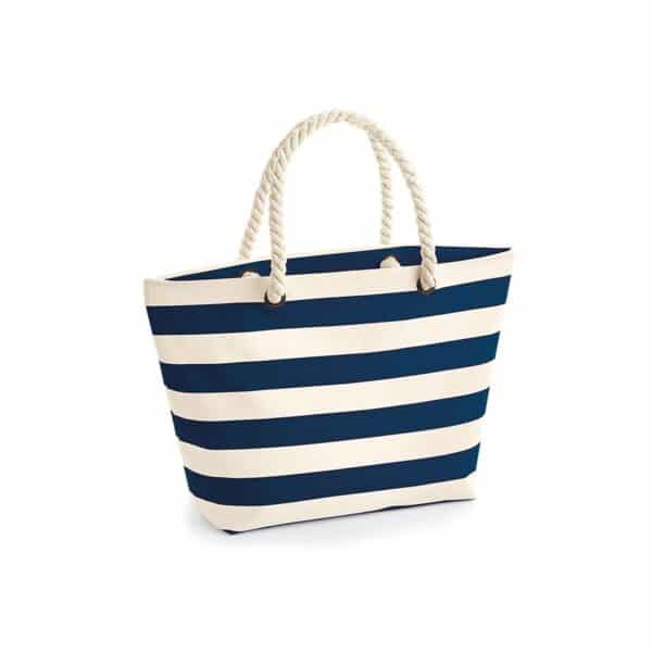 Nautical Beach Bag - natural/navy