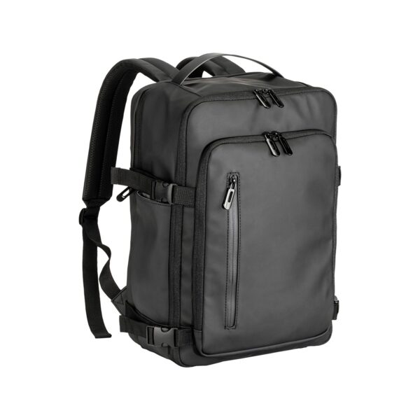 Zaino da viaggio cabin size con porta pc (15) in soft PU water resistant - Nero
