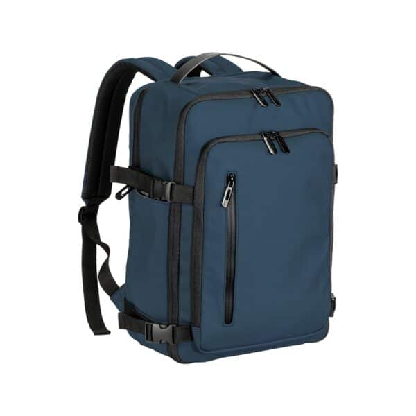 Zaino da viaggio cabin size con porta pc (15) in soft PU water resistant - Blu