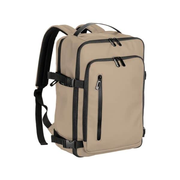 Zaino da viaggio cabin size con porta pc (15) in soft PU water resistant - Marrone