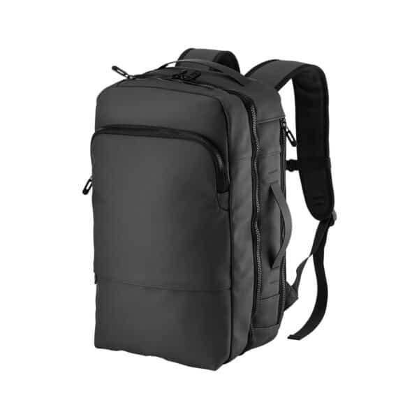 Zaino / valigia da viaggio con porta pc (15) in soft PU water resistant - Nero