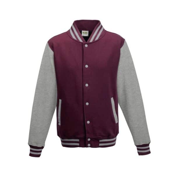 Varsity Jacket - burgundy/heather grey