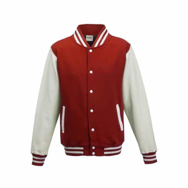 Varsity Jacket - fire red/white