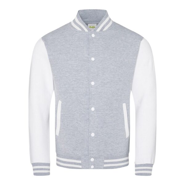Varsity Jacket - heather grey/white