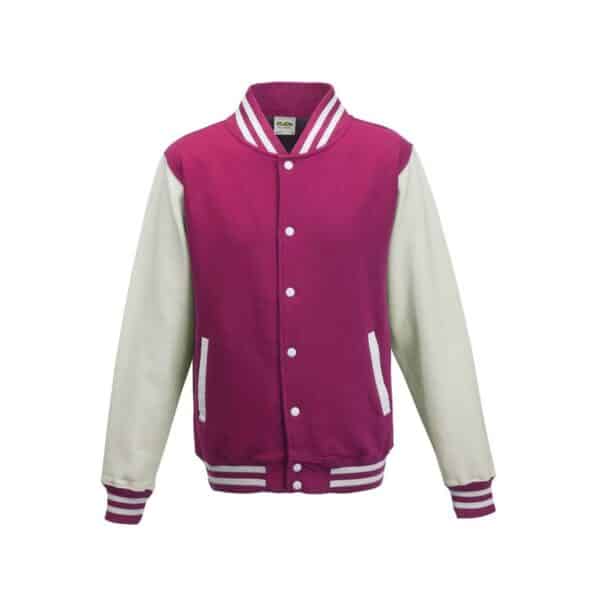 Varsity Jacket - hot pink/white