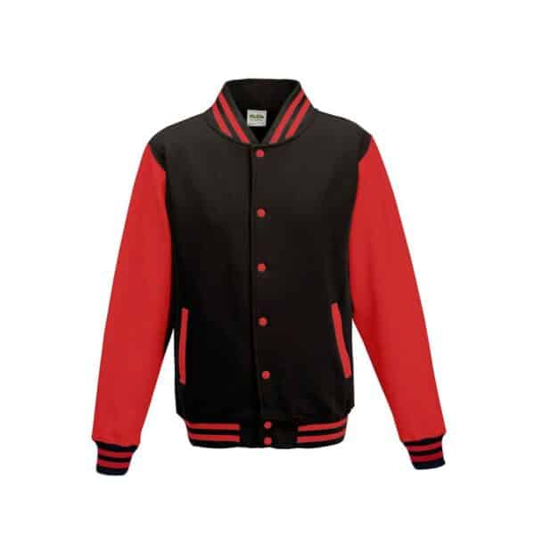 Varsity Jacket - jet black/fire red