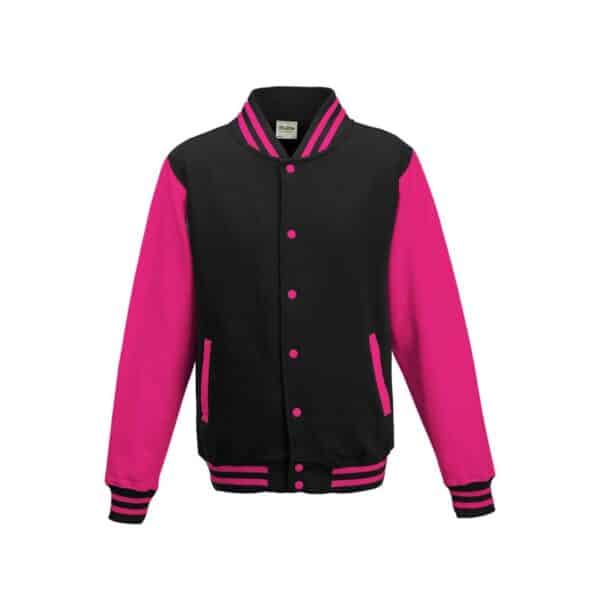 Varsity Jacket - jet black/hot pink