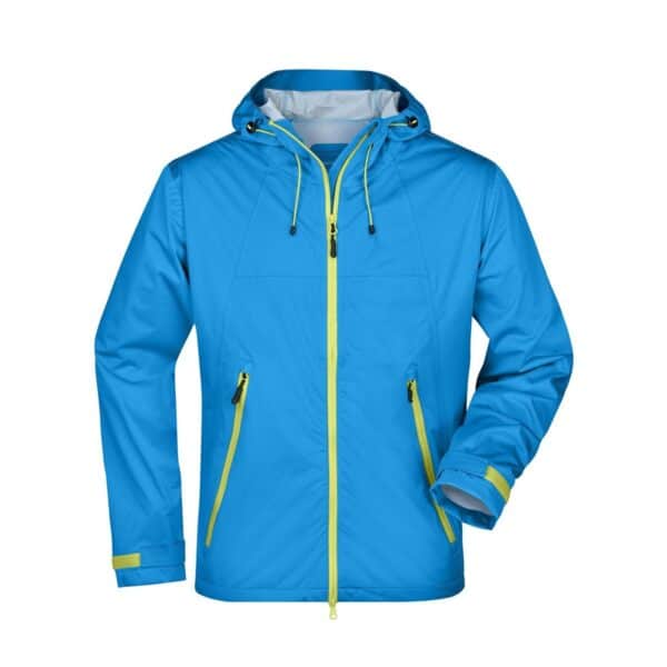 Men's Outdoor Jacket - aqua/acid-yellow