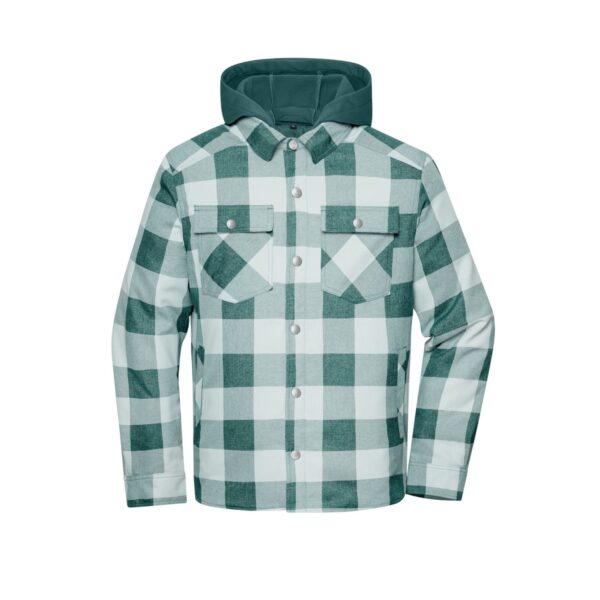 Workwear Check Shirt Jacket - industrial-green/foggy-grey