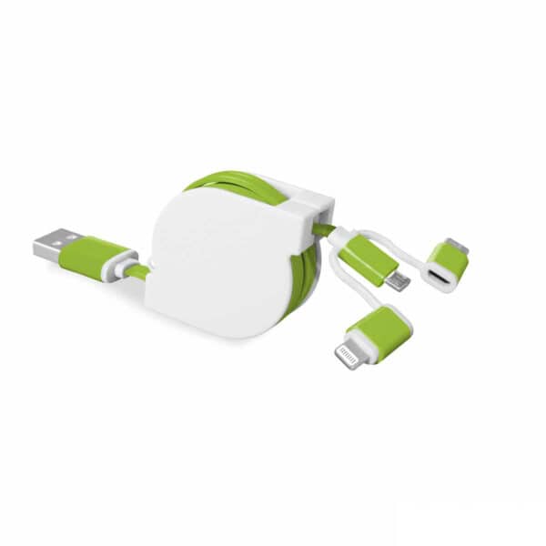 Cavetto adattatore 3 in 1 personalizzabile verde