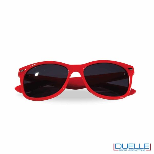 occhiali da sole personalizzati colore rosso, gadget estate personalizzati