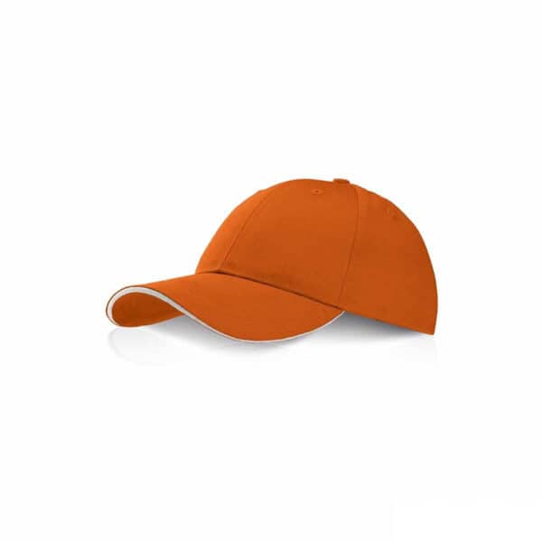 Cappellino personalizzato con visiera a sandwich arancione, cappellini promozionali arancione