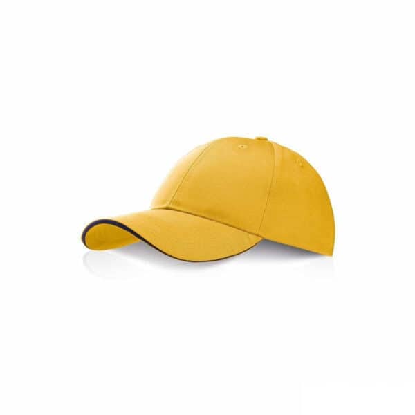 Cappellino personalizzato con visiera a sandwich,rigida,gadget sport, giallo