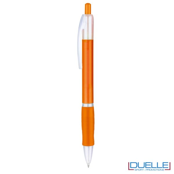 penna personalizzabile economica in colore arancione fusto frost, offerta penne economiche personalizzabili in colore arancione fusto frost