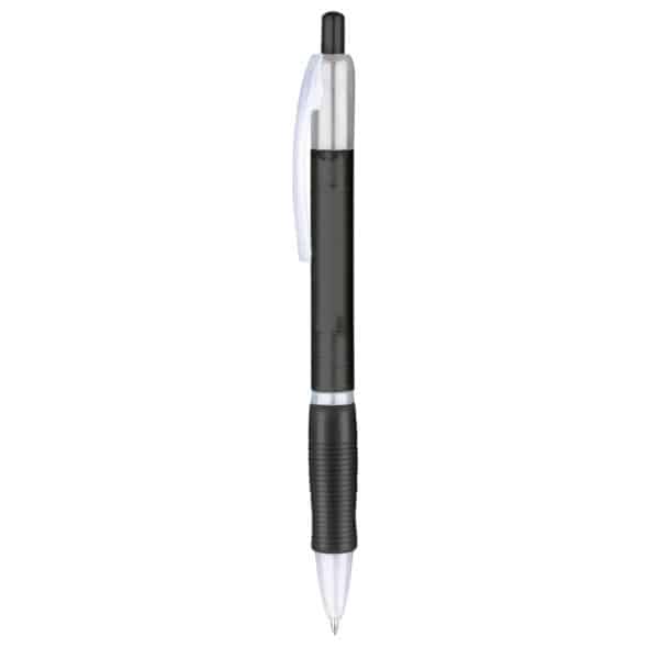 penna personalizzabile economica in colore nero fusto frost, offerta penne economiche personalizzabili in colore nero fusto frost