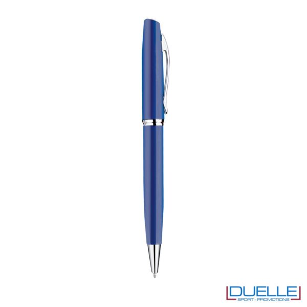 Penna a sfera in metallo personalizzata con incisione colore blu
