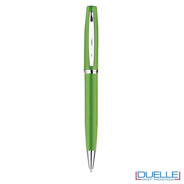 Penna a sfera in metallo personalizzata con incisione colore verde chairo
