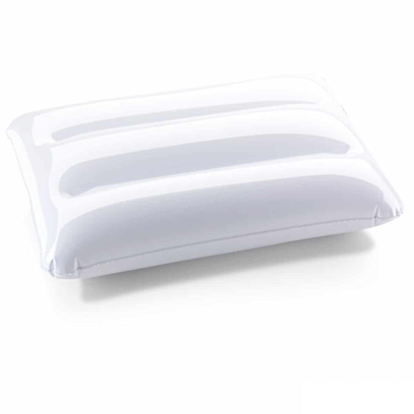 cuscino gonfiabile personalizzato in colore bianco, cuscinetto gonfiabile, gadget mare personalizzati