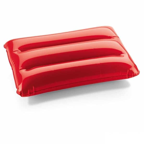 cuscino gonfiabile personalizzato in colore rosso, cuscinetto gonfiabile, gadget mare personalizzati