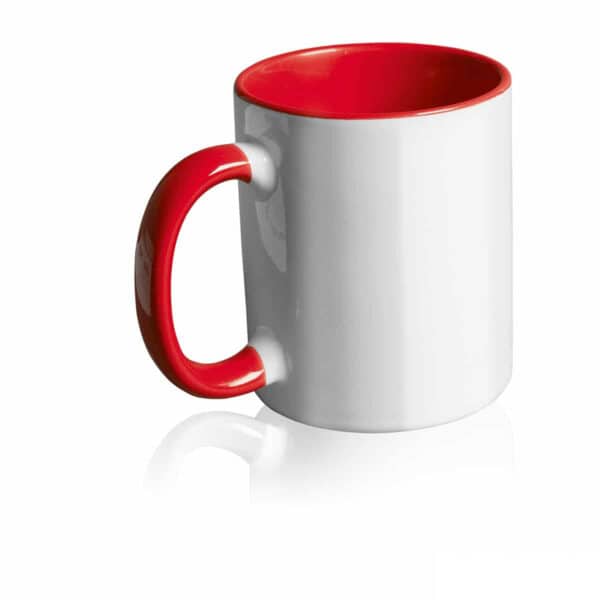 Tazza personalizzata promozionale in ceramica con interni rosso