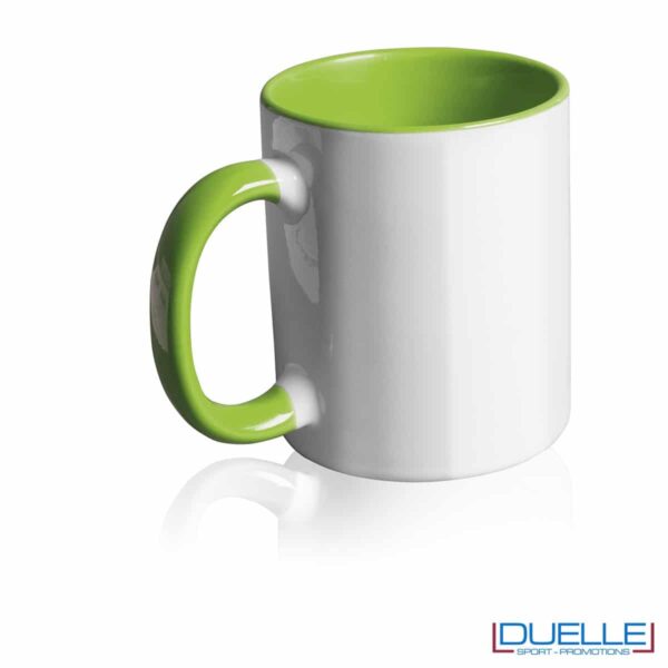 Tazza personalizzata promozionale in ceramica con interni verdi
