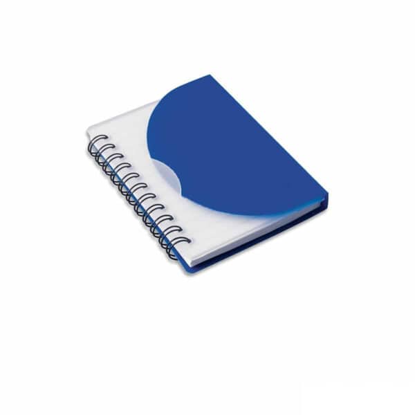 Quaderno personalizzato in plastica traslucida blu navy