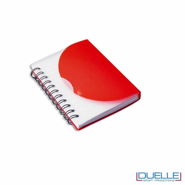 Quaderno personalizzato in plastica traslucida rosso