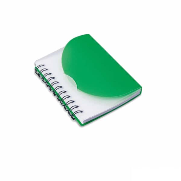 Quaderno personalizzato in plastica traslucida verde scuro